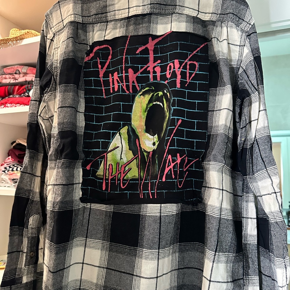 Modern Vintage Black and White Plaid Vintage Tshirt